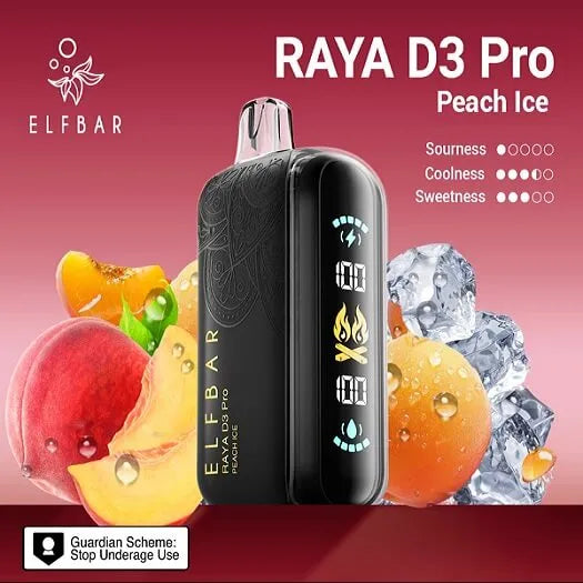 Elf bar Raya d3 pro -30k Peach ice main product photo
